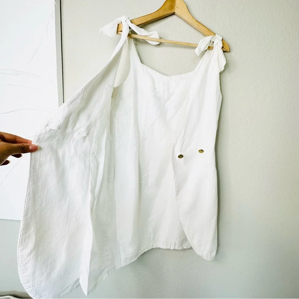 White Sleeveless Bow Mini Dress - Picture 8 of 15